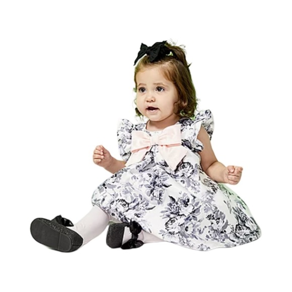 Rare Editions Toddler Girls Fancy Floral Bow Dress NWT Size 2T - Picture 2 of 6